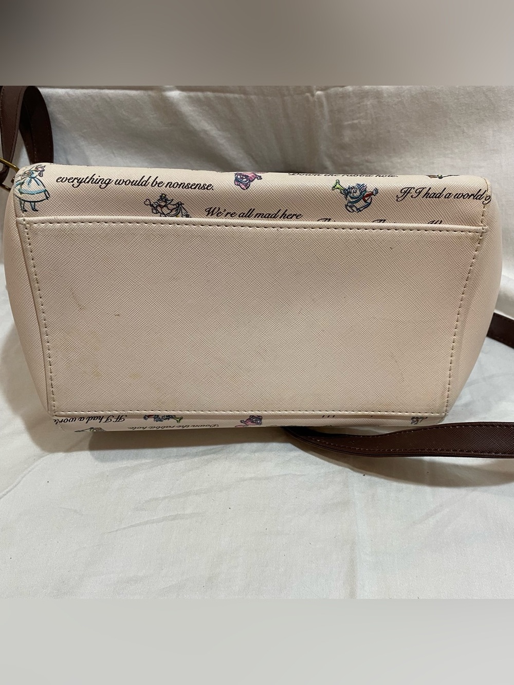 Disney Loungefly Alice in Wonderland Tan & Cream Crossbody Satchel READ - Picture 5 of 14